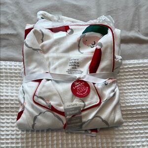 Carter's Festive Santa Pajama Set - White and Red